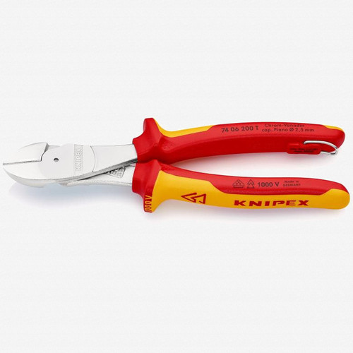 Knipex Insulated VDE High Leverage Diagonal Cutters with Chrome