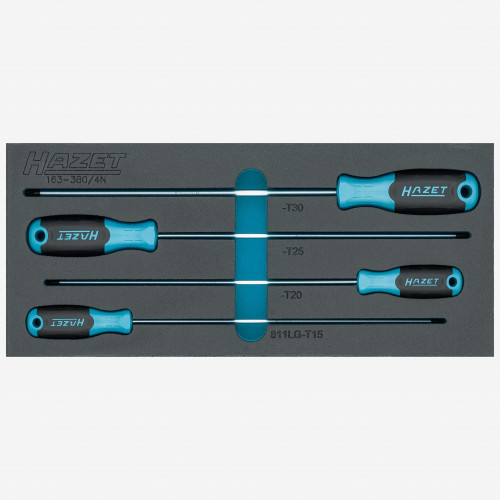 Hazet 163-380/4N Extra Long Torx Screwdriver Set, 4 Pieces | Hazet