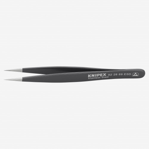 Knipex 92 31 10 ESD Premium Stainless Steel Precision Tweezers-45°Angled-Needle-Point Tips-ESD