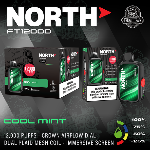 North FT12000 Puffs Disposable Vape - Display of 10