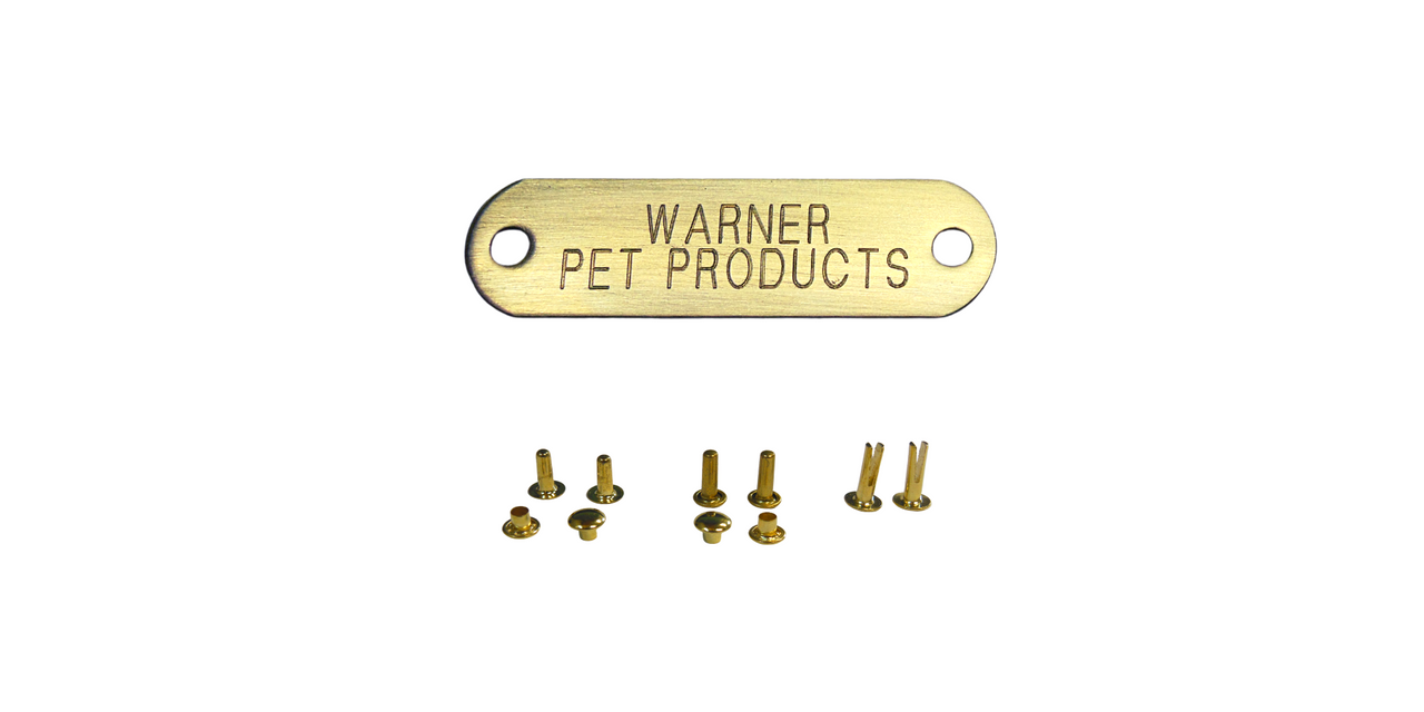 Custom ¾ x 2¾ Raised Lettering Brass Dog Collar Name Tags - Only After The First One | Outdoor Dog Supply