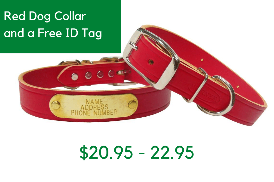 HandCrafted Red Leather Dog Collars Warner Pet Products