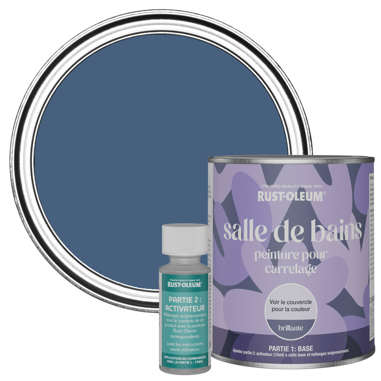 Peinture pour Carrelage de Salle de Bains Bleu Encre - Finition Bleue  Brillante