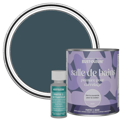 Peinture pour Carrelage de Salle de Bain, Finition Mate - Bleu du Soir 750ml