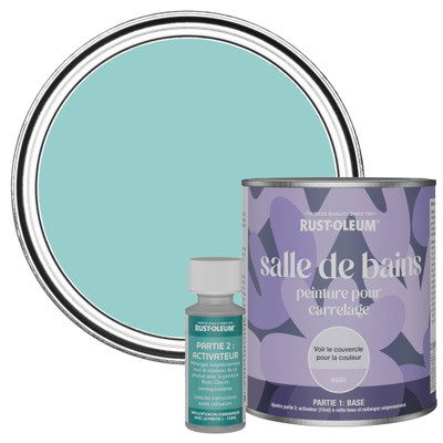 Peinture pour Carrelage de Salle de Bain, Finition Mate - Bleu-vert 750ml
