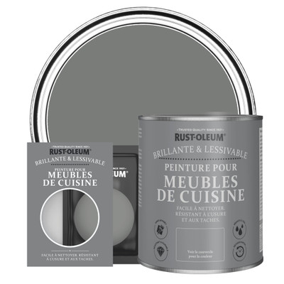 Peinture pour Meubles de Cuisine, Finition Brillante - Gris Ombre