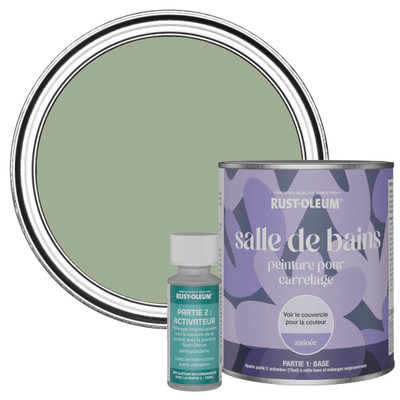 Peinture pour Carrelage de Salle de Bain, Finition Satinée - Vert Kaki 750ml