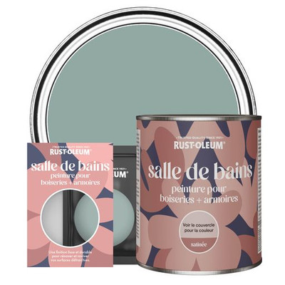 Peinture pour Boiseries & Armoires de Salle de Bains, Finition Satinée - Bleu Gris