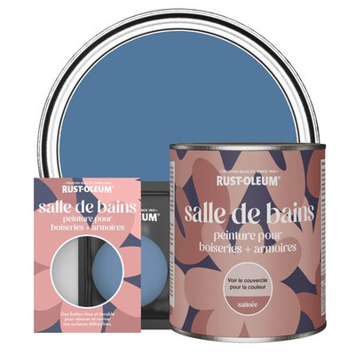 Peinture pour Boiseries & Armoires de Salle de Bains, Finition Satinée - Soie Bleue