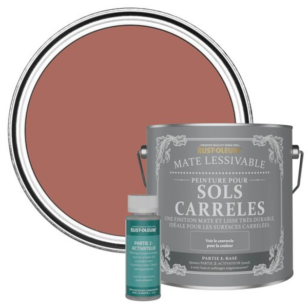 Peinture pour Sols Carrelés Mate Lessivable - Saumon