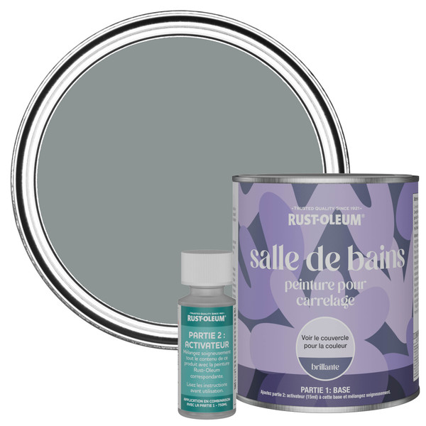 Peinture pour Carrelage de Salle de Bain, Finition Brillante - Ardoise 750ml