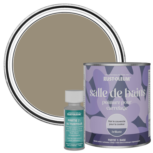 Peinture pour Carrelage de Salle de Bain, Finition Brillante - Café Deluxe 750ml