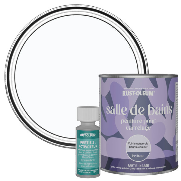 Peinture pour Carrelage de Salle de Bain, Finition Brillante - Glacier 750ml