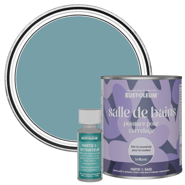 Peinture pour Carrelage de Salle de Bain, Finition Brillante - Océan 750ml
