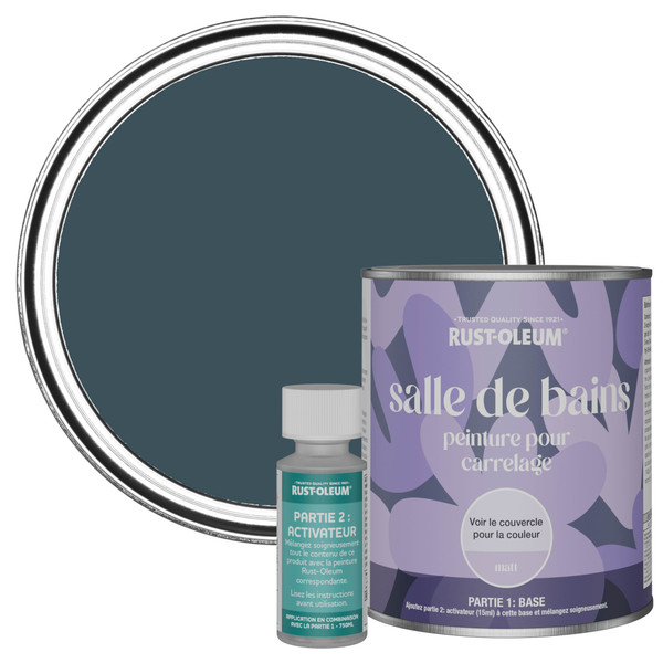 Peinture pour Carrelage de Salle de Bain, Finition Mate - Bleu du Soir 750ml Peinture pour Carrelage de Salle de Bain, Finition Mate - Bleu du Soir 750ml