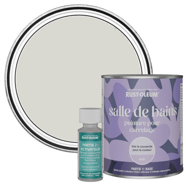 Peinture pour Carrelage de Salle de Bain, Finition Mate - Bouleau 750ml