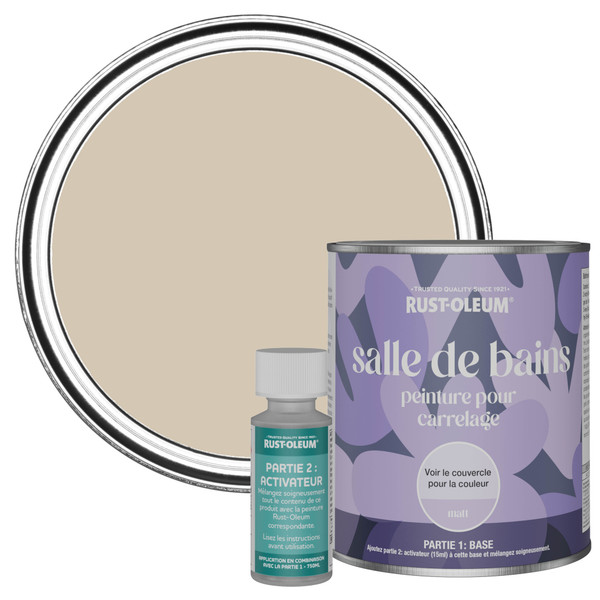 Peinture pour Carrelage de Salle de Bain, Finition Mate - Caramel 750ml