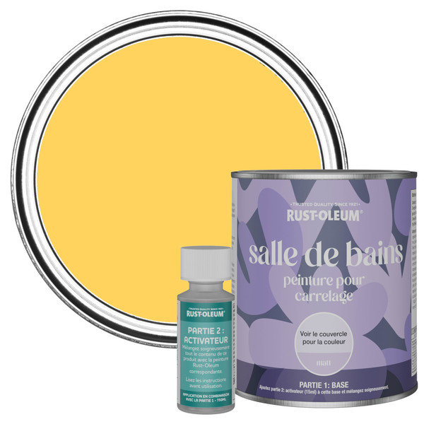 Peinture pour Carrelage de Salle de Bain, Finition Mate - Gelée de Citron 750ml