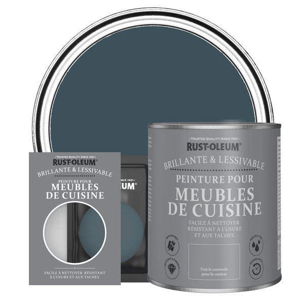 Peinture pour Meubles de Cuisine, Finition Brillante - Bleu du Soir