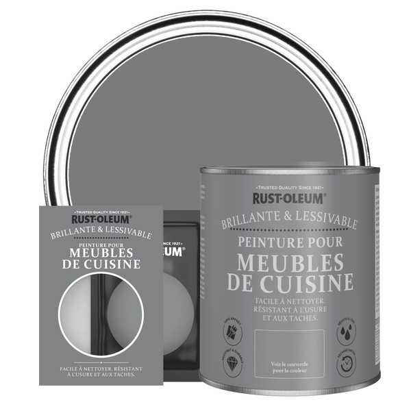 Peinture pour Meubles de Cuisine, Finition Brillante - Gris Ombre