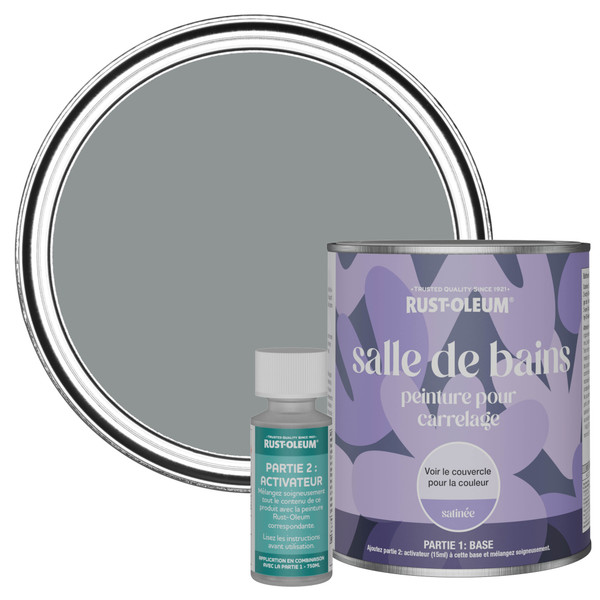 Peinture pour Carrelage de Salle de Bain, Finition Satinée - Anthracite 750ml