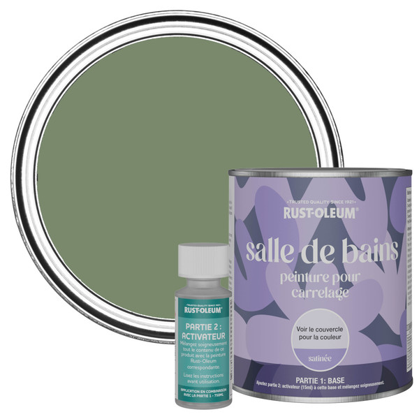 Peinture pour Carrelage de Salle de Bain, Finition Satinée - Broussaille 750ml