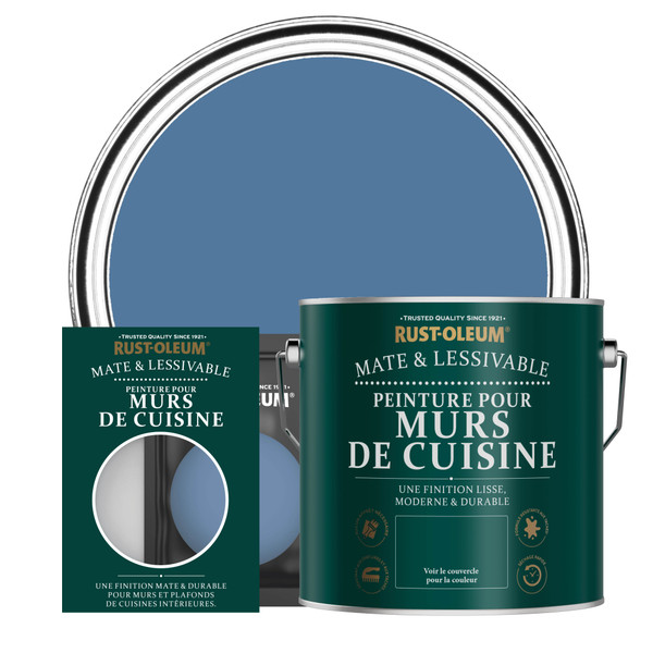 Peinture pour Murs de Cuisine, Finition Mate - Soie Bleue