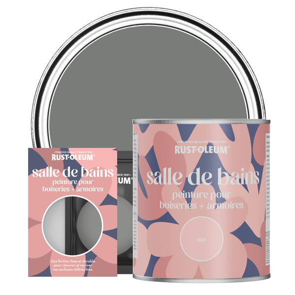 Peinture pour Boiseries & Armoires de Salle de Bains, Finition Mate - Gris Ombre
