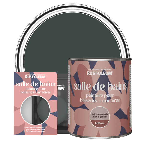 Peinture pour Boiseries & Armoires de Salle de Bains, Finition Brillante - Sable Noir