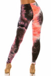 Buttery Smooth Coral Tie Dye Extra Plus Size Leggings - 3X-5X