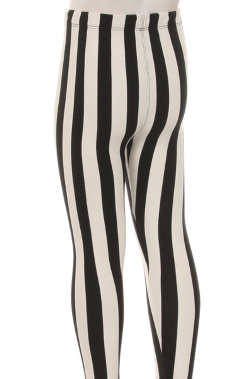 Black and White Striped Leggings