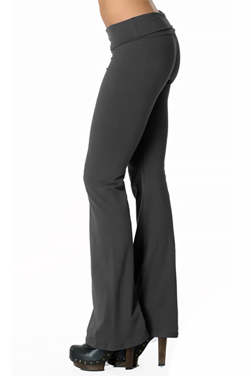 Buy HDE Women's Color Block Fold Over Waist Yoga Pants Flare Leg