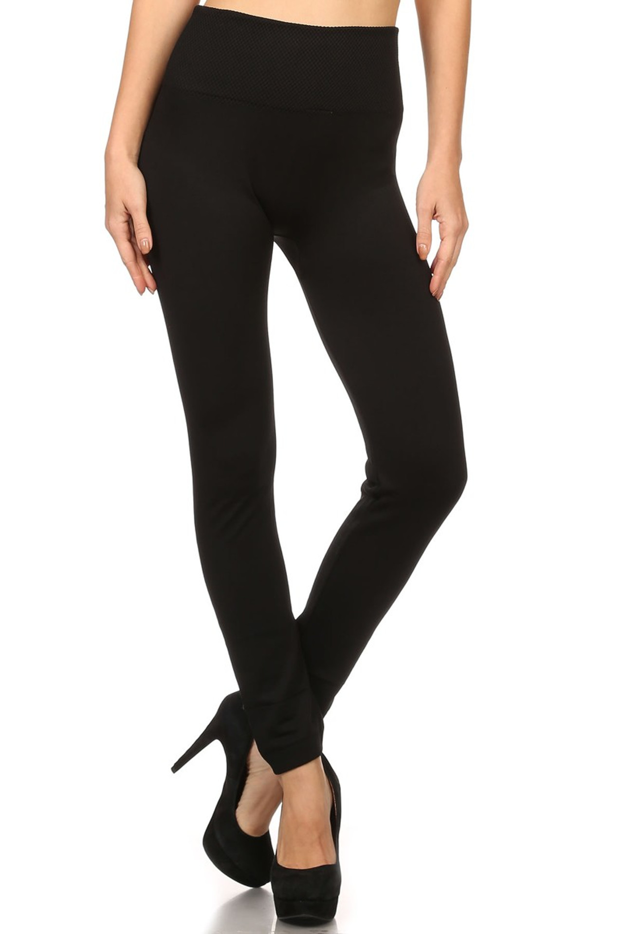 Banded High Waisted Fleece Lined Leggings