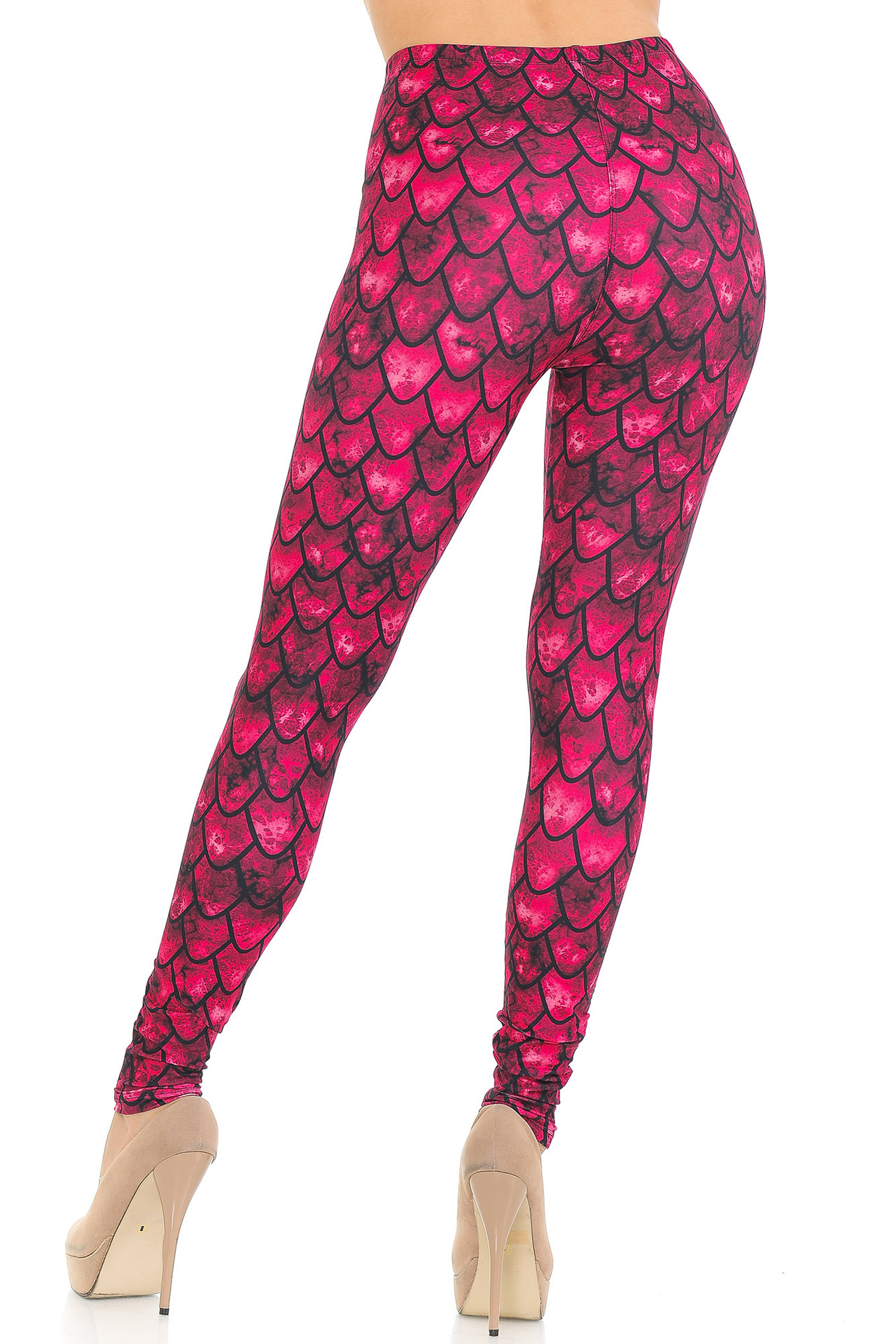 Creamy Soft Red Scale Extra Small Leggings - USA Fashion™