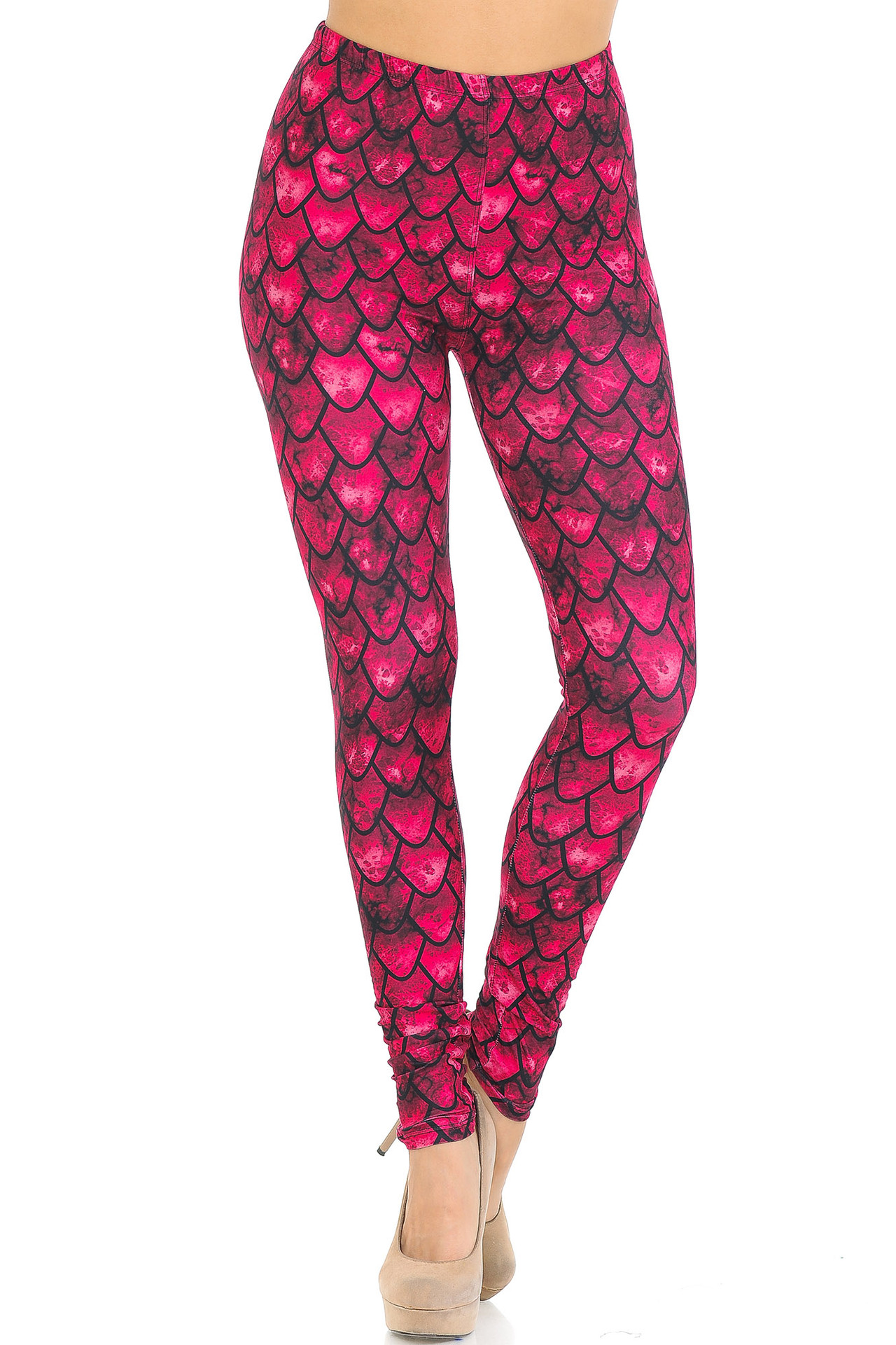 Creamy Soft Red Scale Extra Small Leggings - USA Fashion™