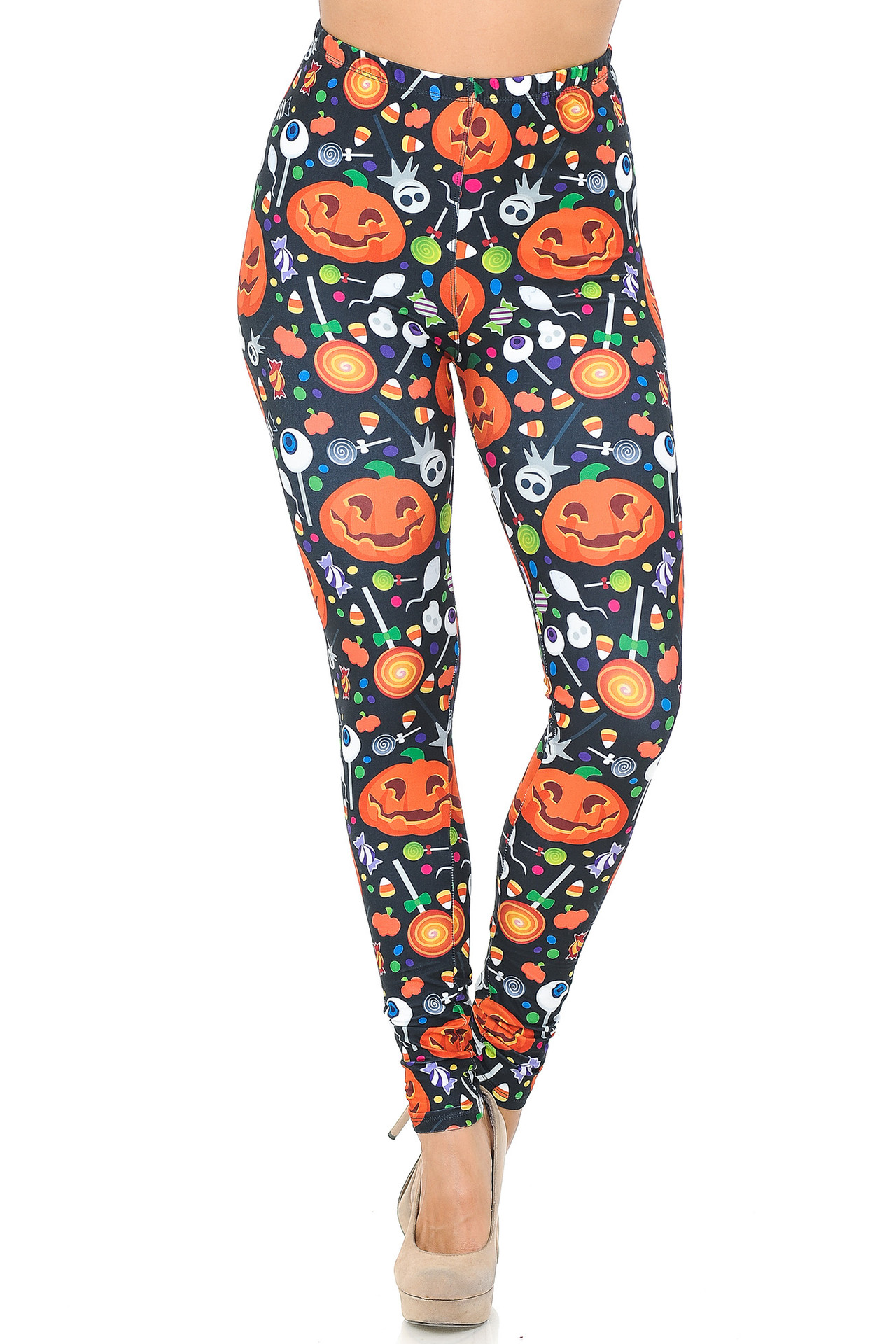 Creamy Soft Pumpkins and Halloween Candy Leggings - USA Fashion™