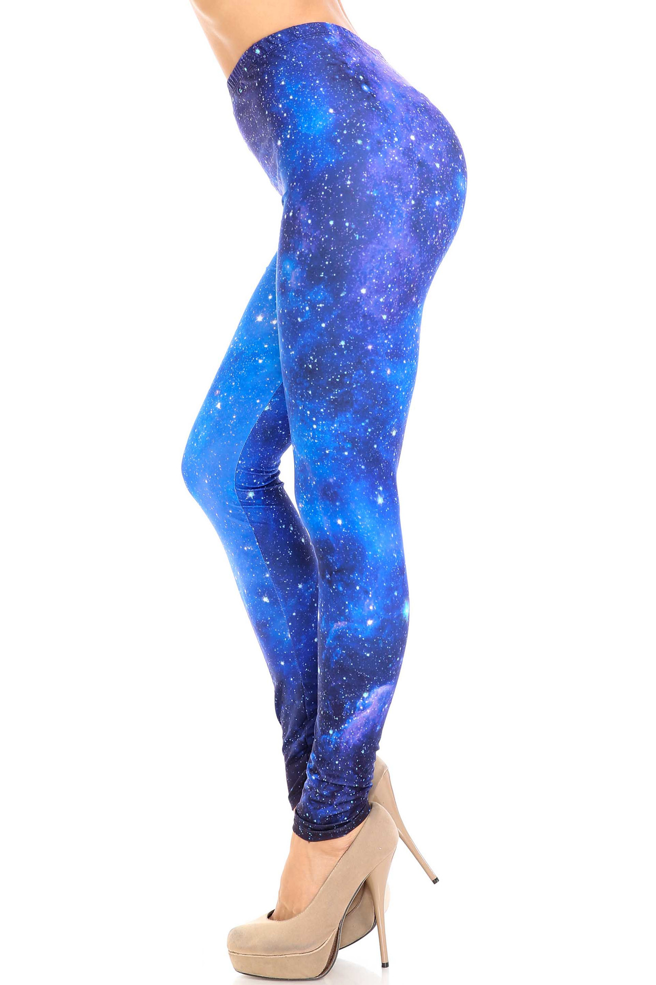 Creamy Soft Deep Blue Galaxy Plus Size Leggings - USA Fashion