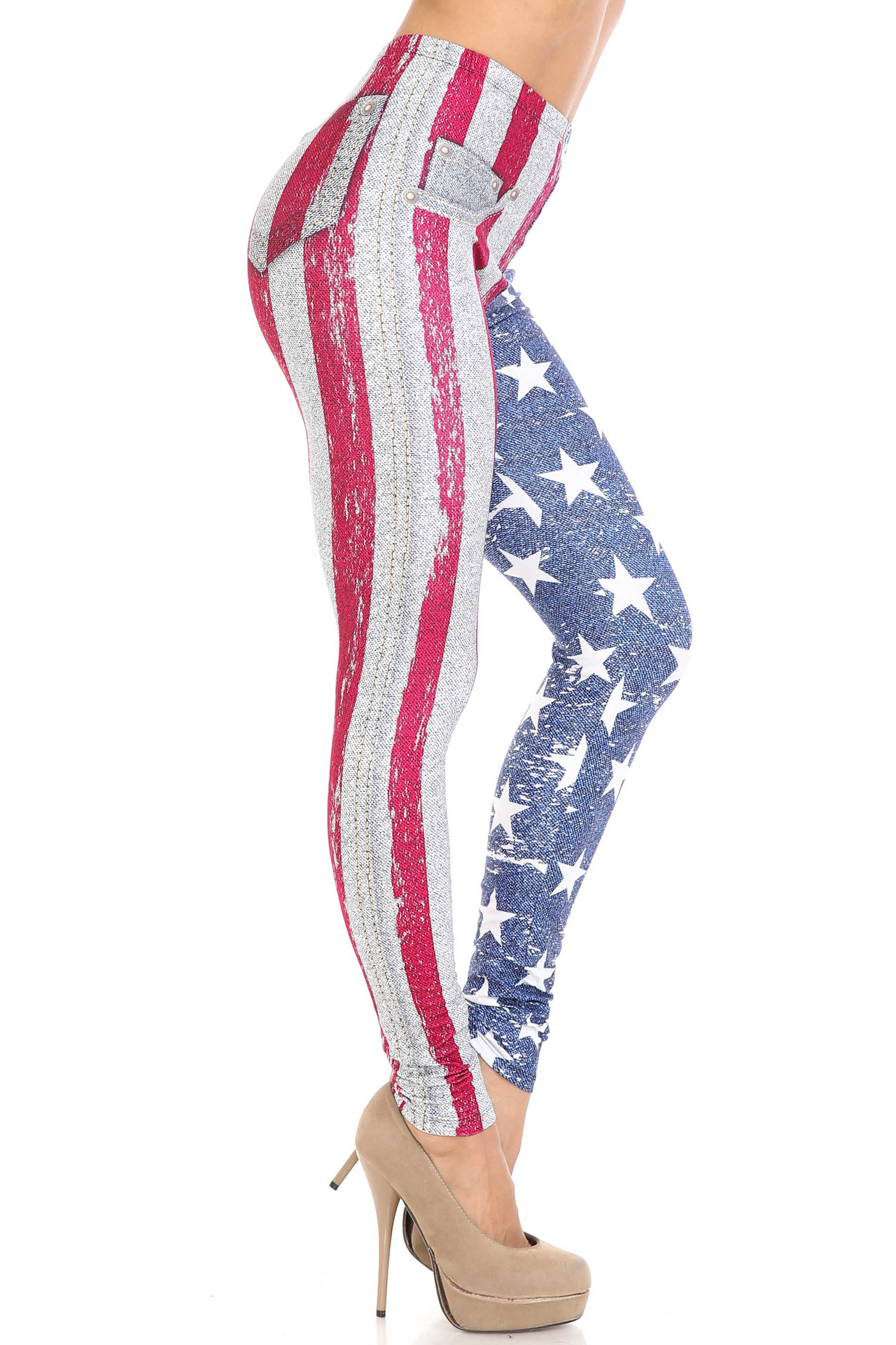 Creamy Soft USA Flag Denim Jeans Leggings - USA Fashion™