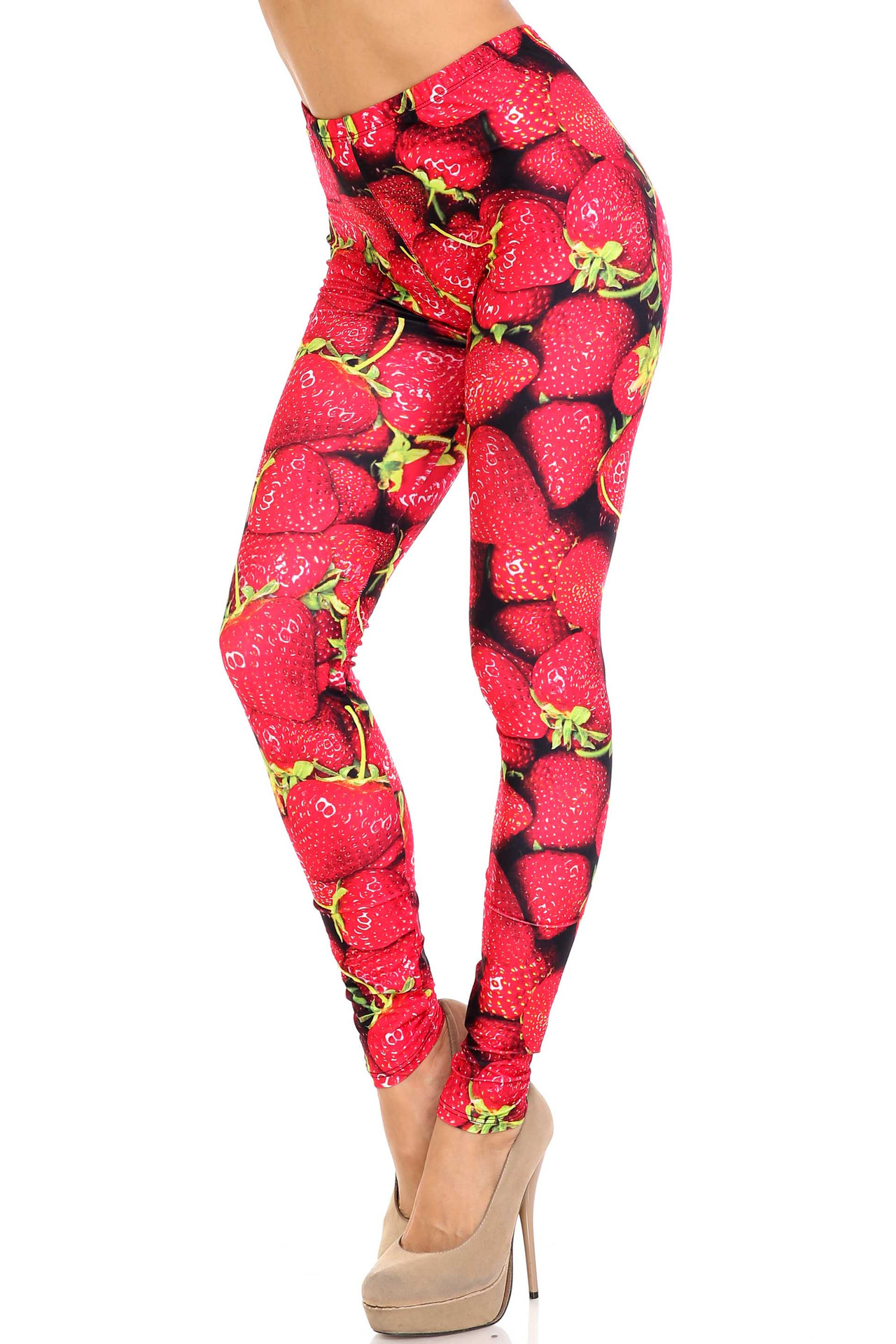 Creamy Soft Strawberry Extra Plus Size Leggings - 3X-5X - USA Fashion™