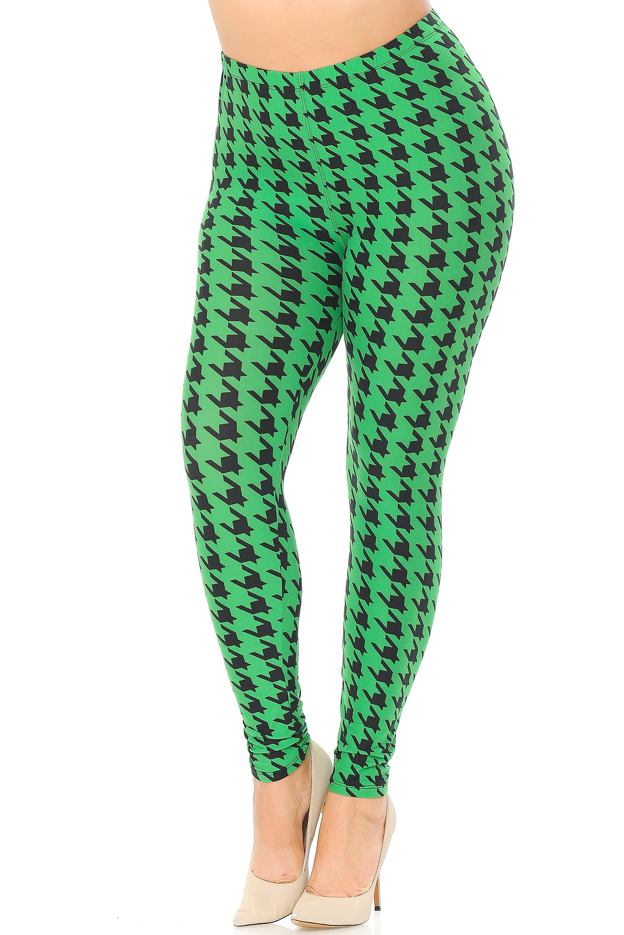 Brushed Soft Houndstooth Leggings 3X-5X