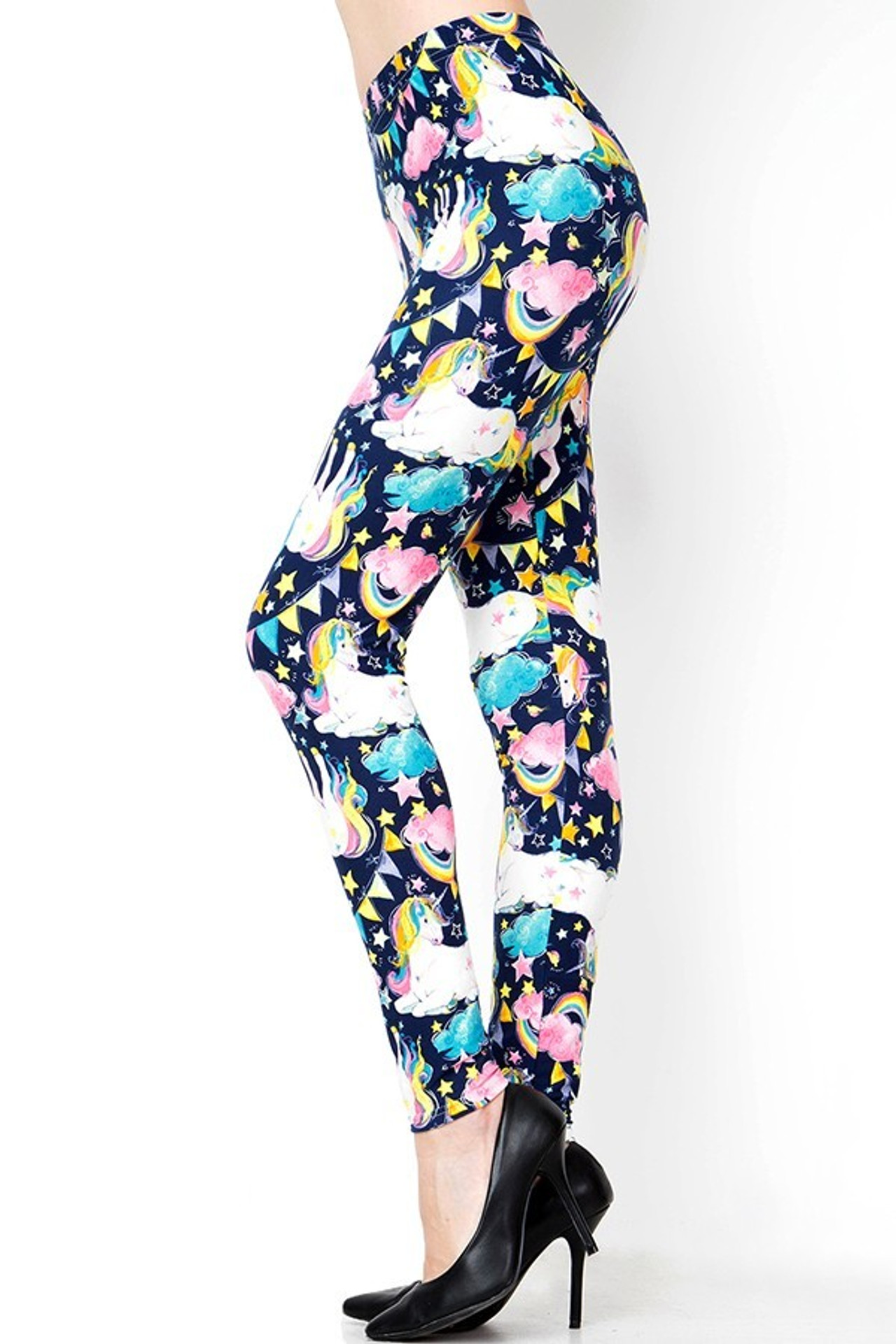 Buttery Smooth Rainbow Unicorn Celebration Extra Plus Size Leggings - 3X -  5X