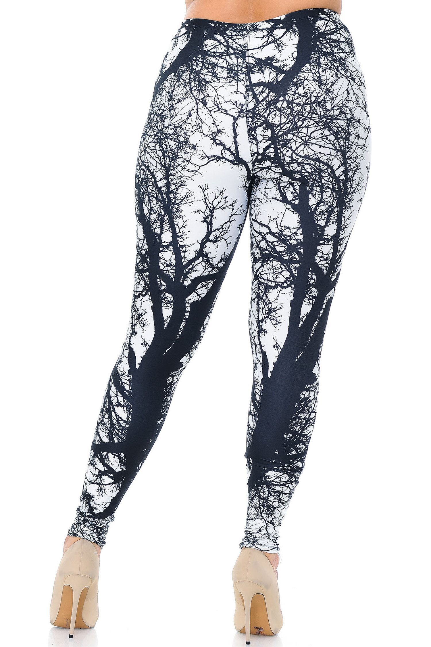 Buttery Smooth Peach Palm Tree Plus Size Leggings