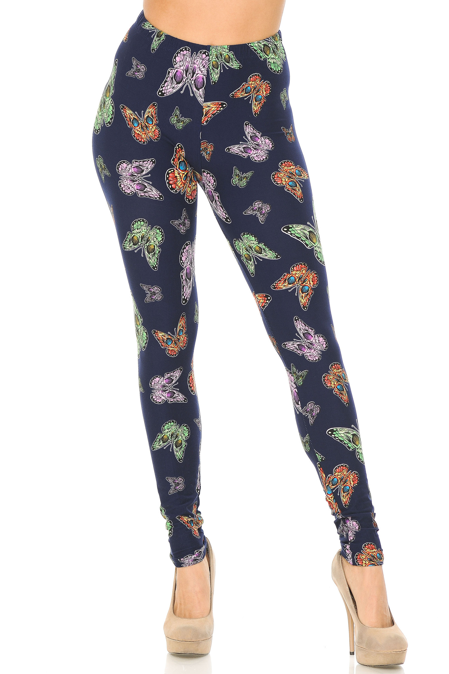 Buttery Smooth Blue Moon Colorful Butterfly Leggings