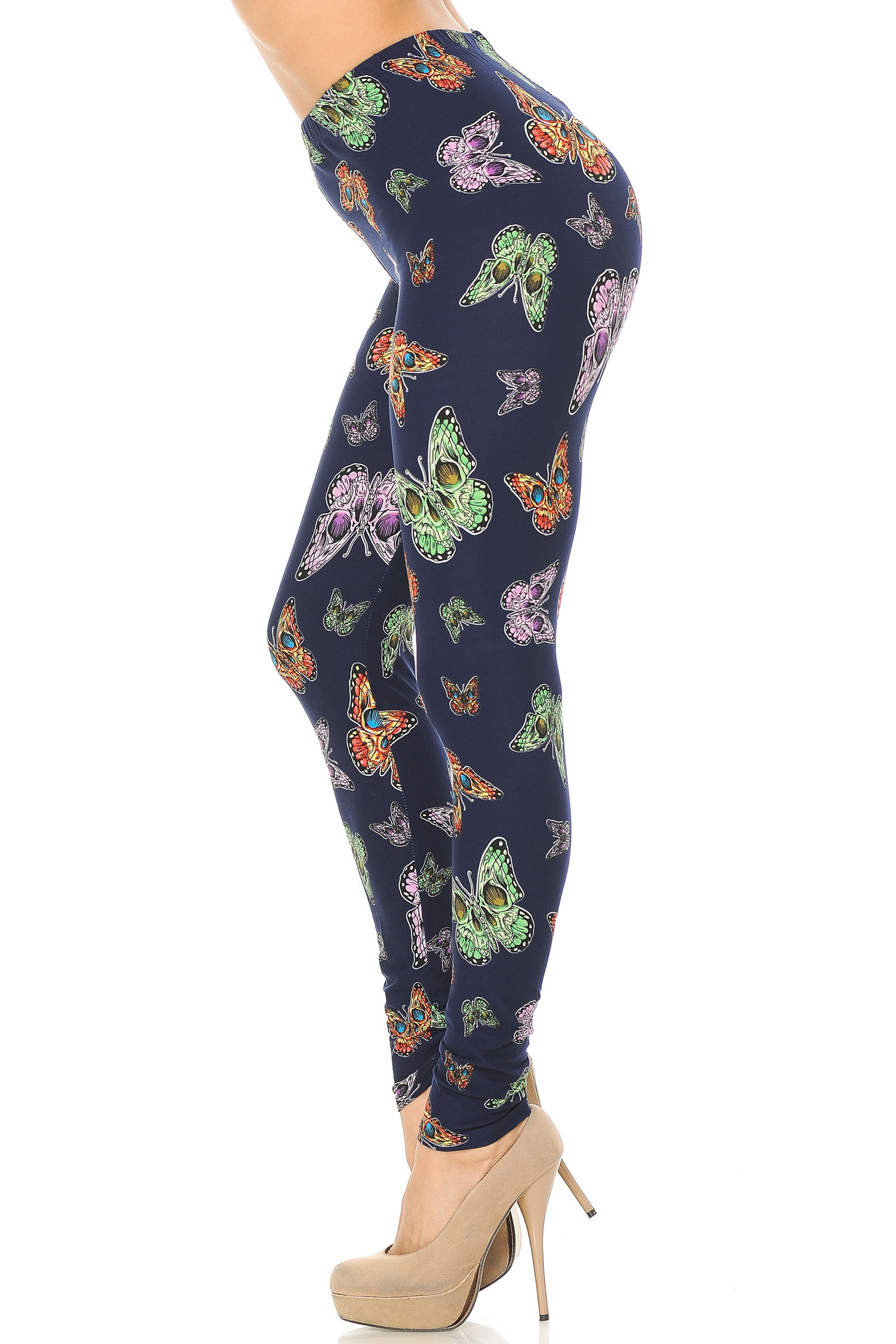 Buttery Smooth Blue Moon Colorful Butterfly Leggings