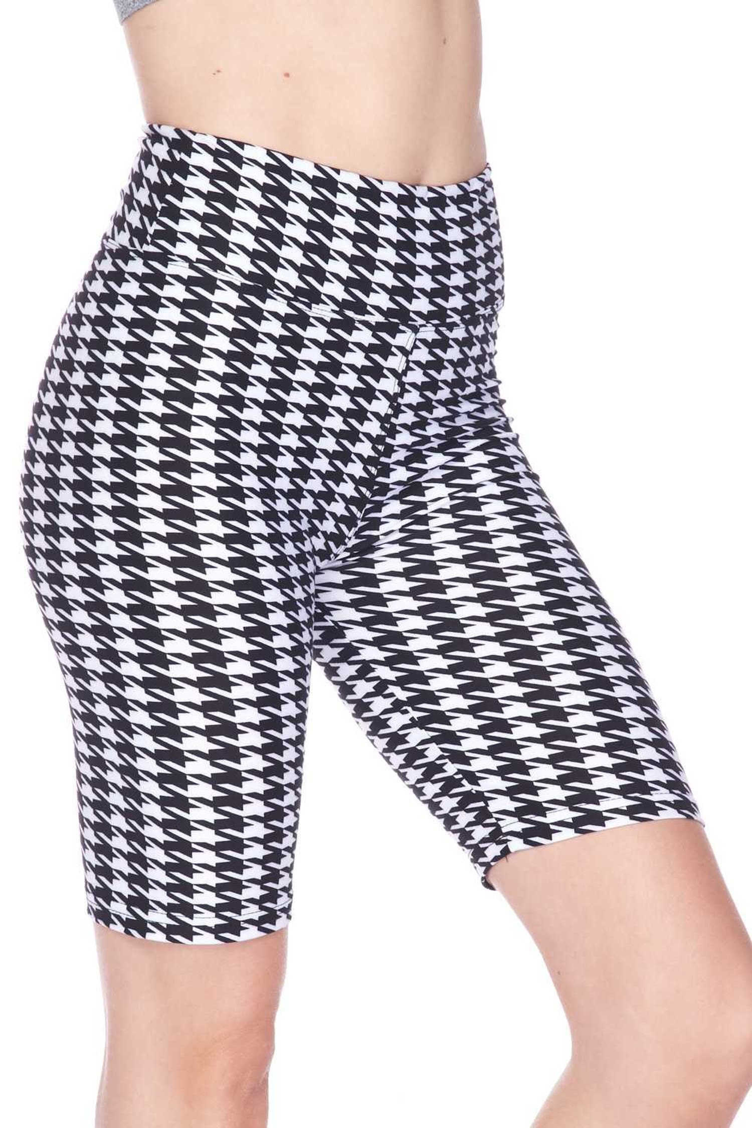 Buttery-Soft High-Waist Houndstooth Leggings 