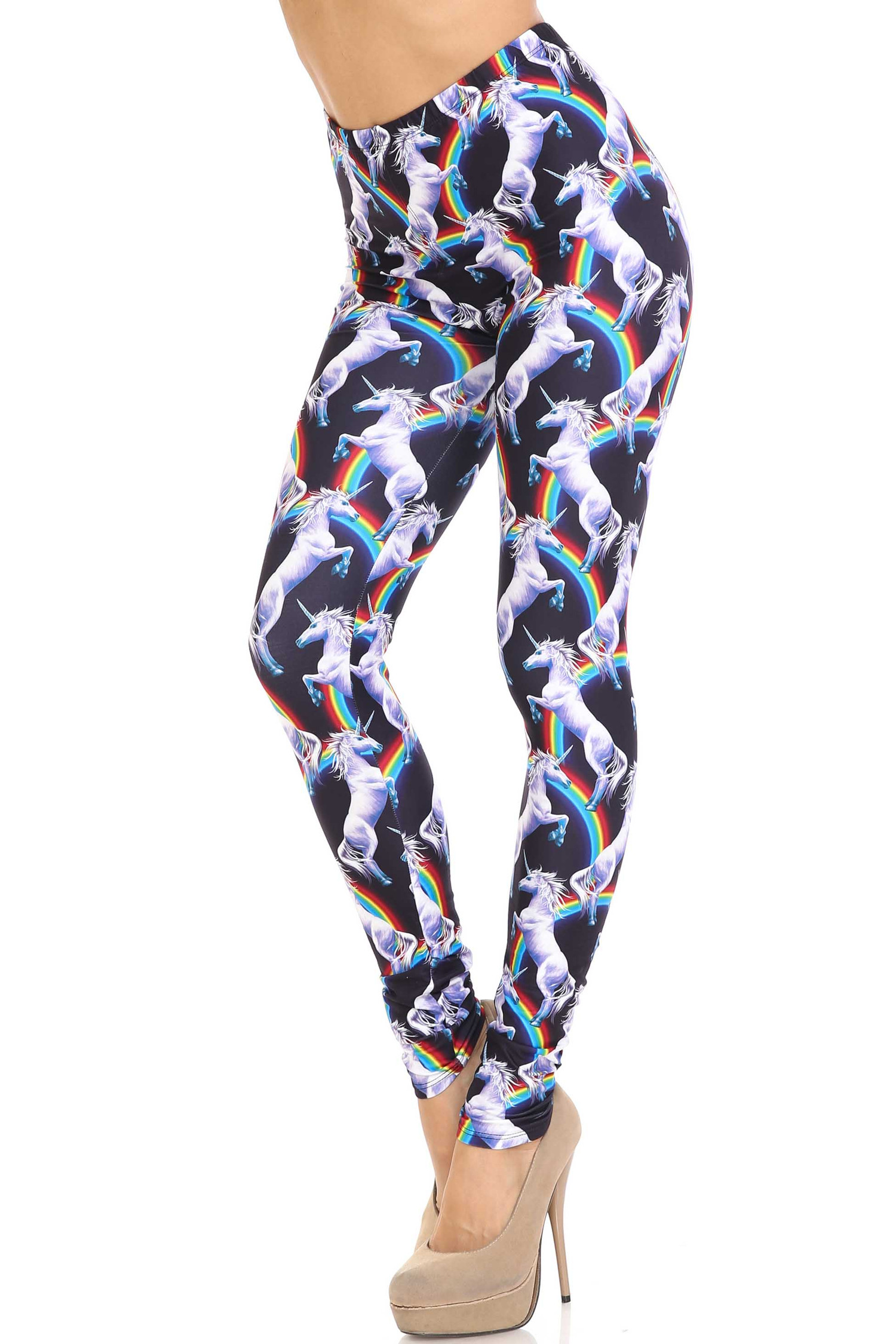 Creamy Soft Rainbow Unicorn Plus Size Leggings - By USA Fashion™