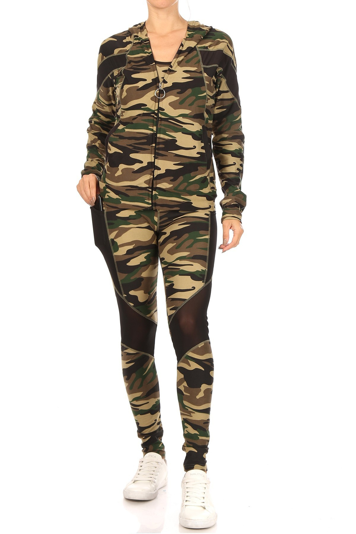 Crop Army Green Camo Jacket