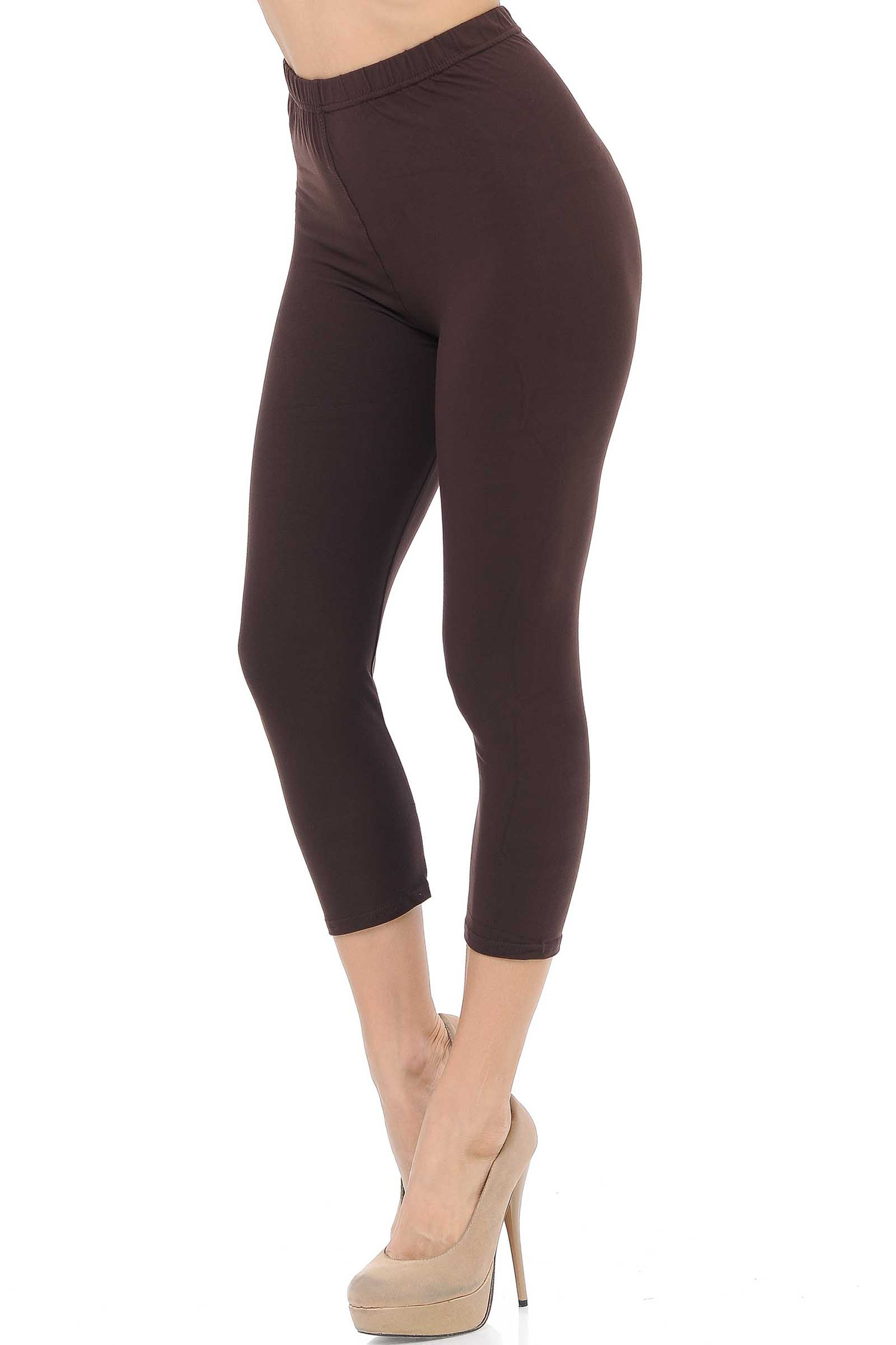 Buttery Smooth Basic Solid High Waisted Capris - 3 Inch
