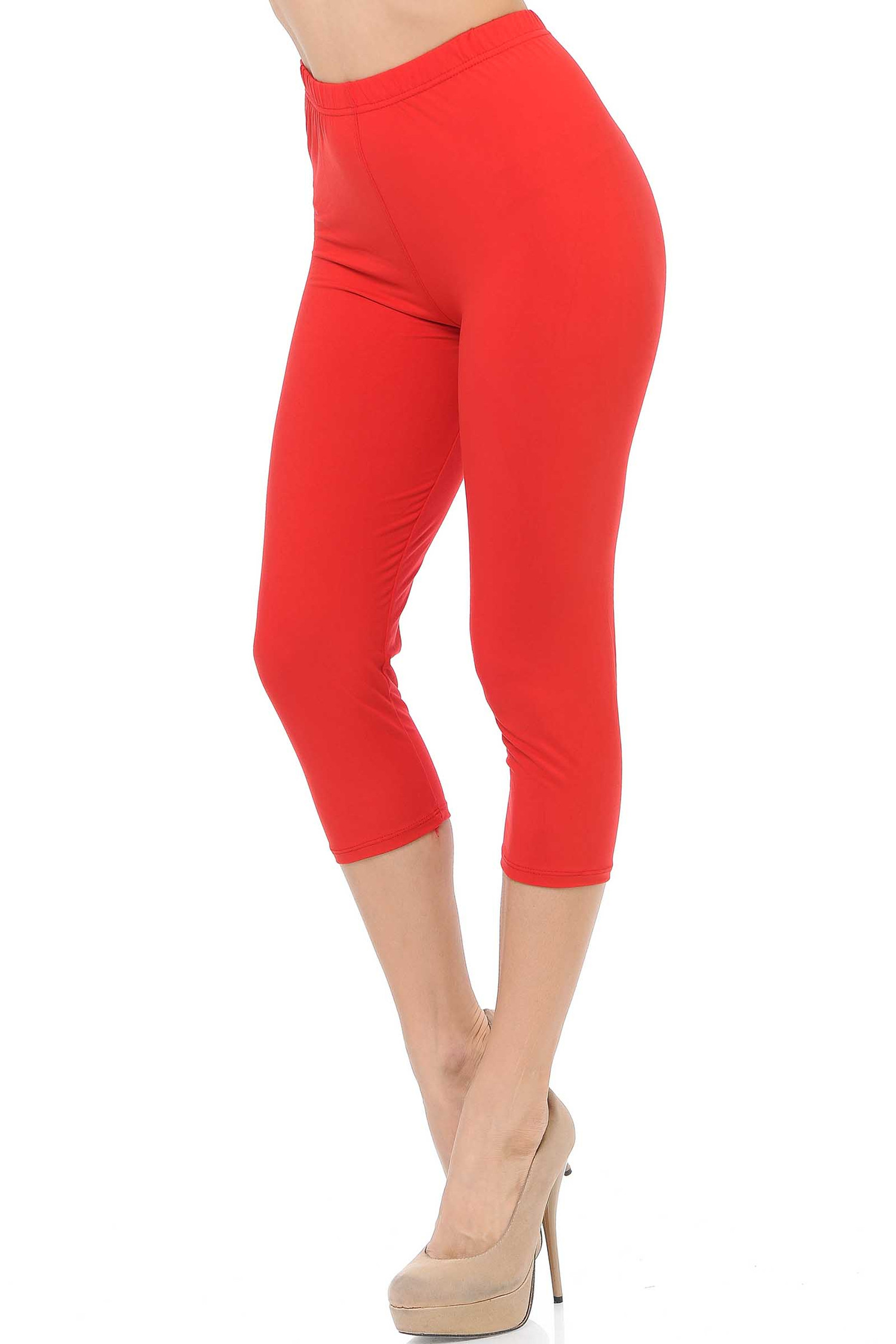 Buttery Smooth Basic Solid High Waisted Capris - 3 Inch