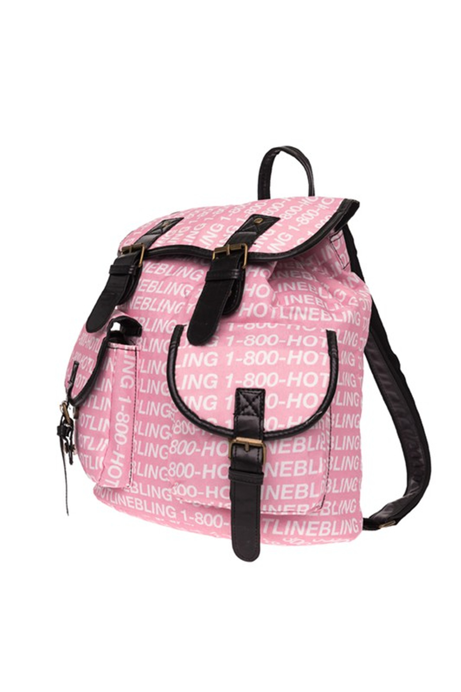 Small Flap Backpack Fashionable Graphic Buckle Decor Adjustable Strap